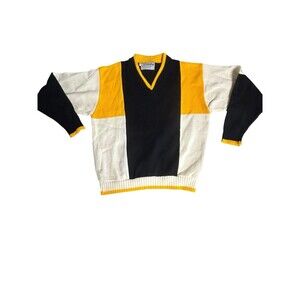 Vintage Kandel Knitting Sweater Color Block Snow Ski Preppy Hipster Old School